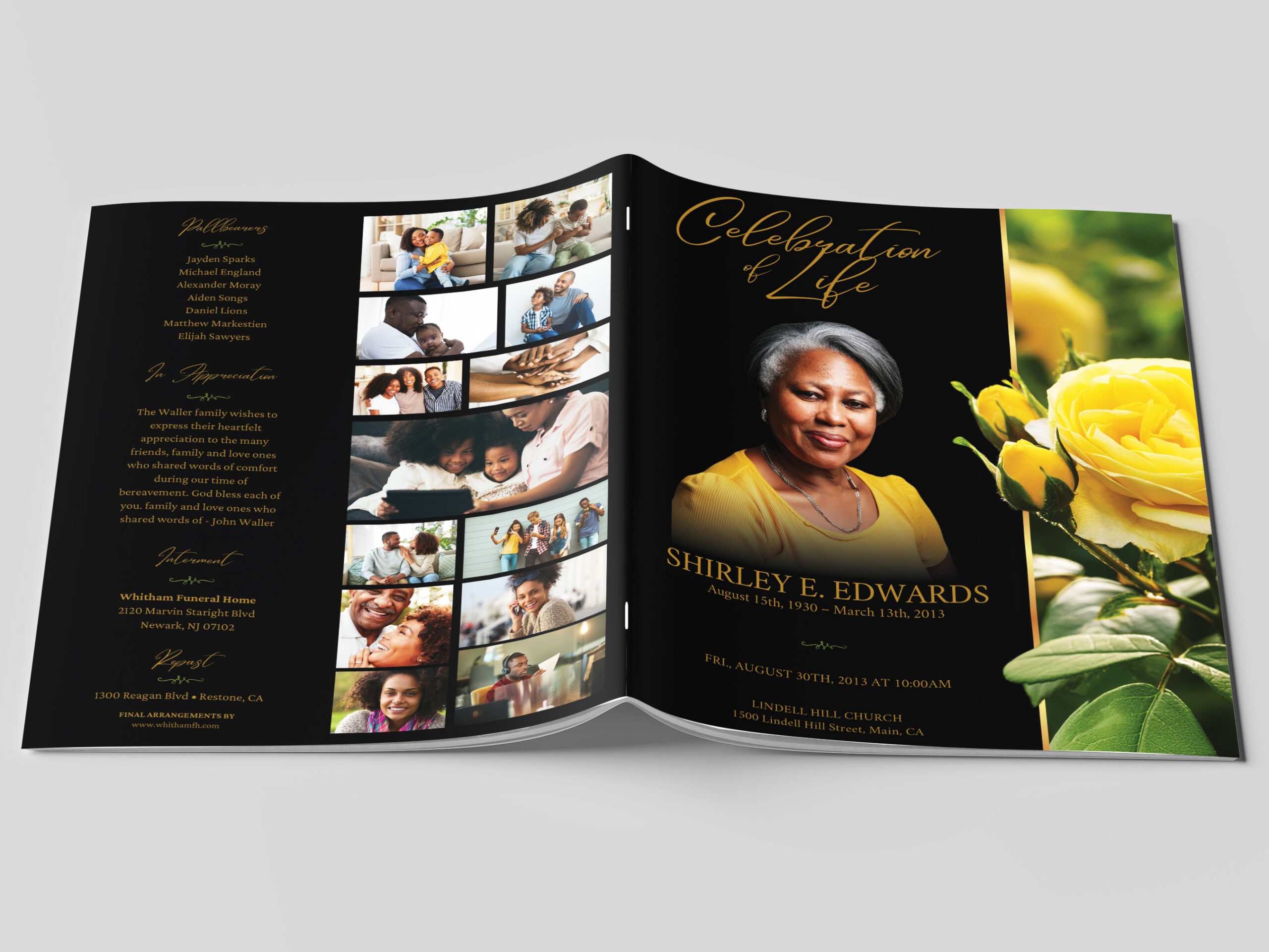 Legal Pges Bi Fold Funeral Brochure Program X Preview