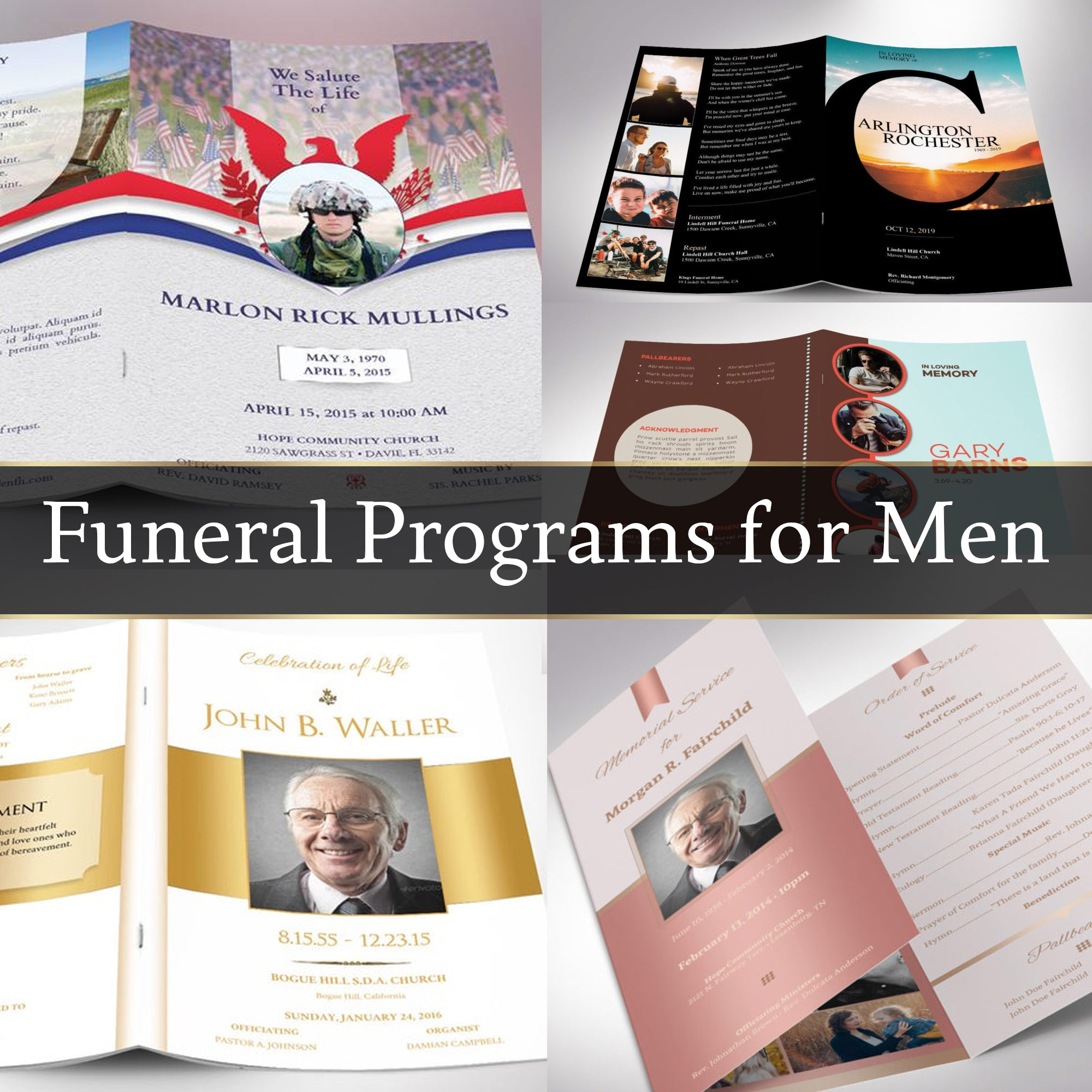 Funeral Programs for Men
