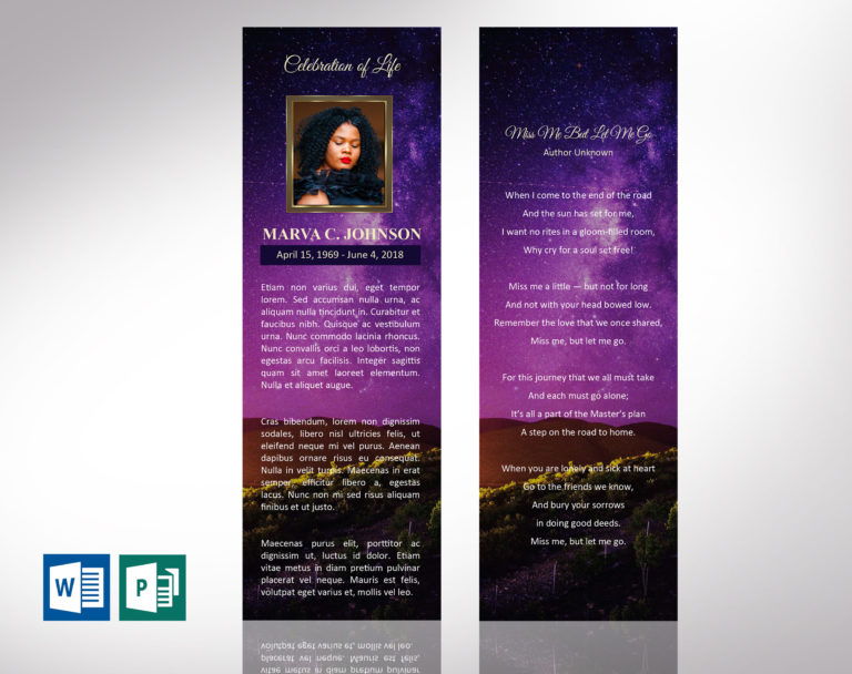 Funeral Bookmark Templates Word Publisher Canva Template Godserv 4490