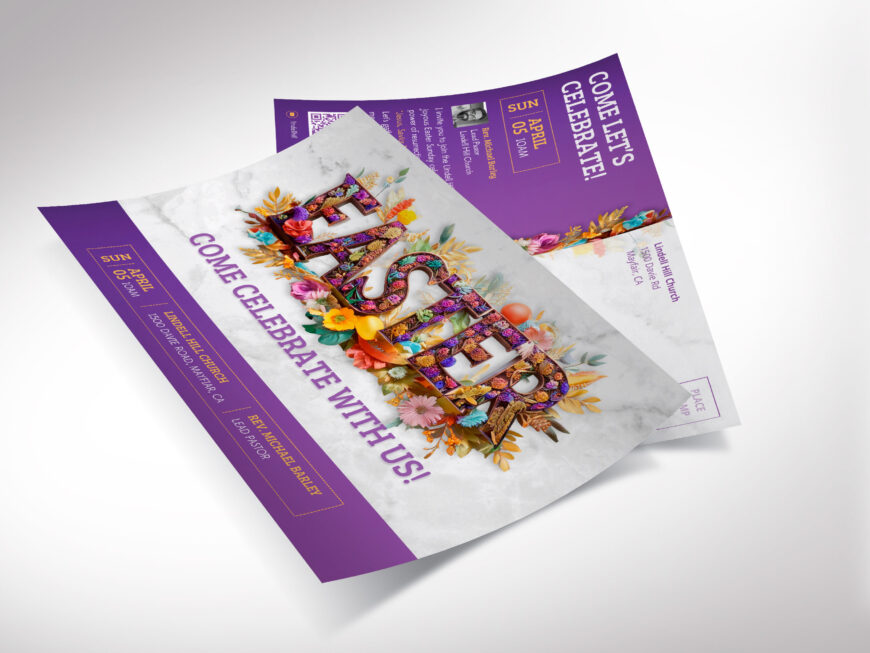 Floral Easter Sunday Church Postcard Template: Editable EDDM Invitation (Canva, Digital Download)