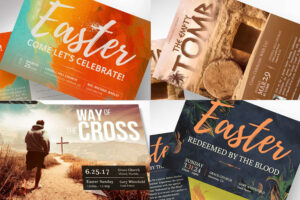26 Marvelous Easter Marketing Canva Church Flyers and Postcards
