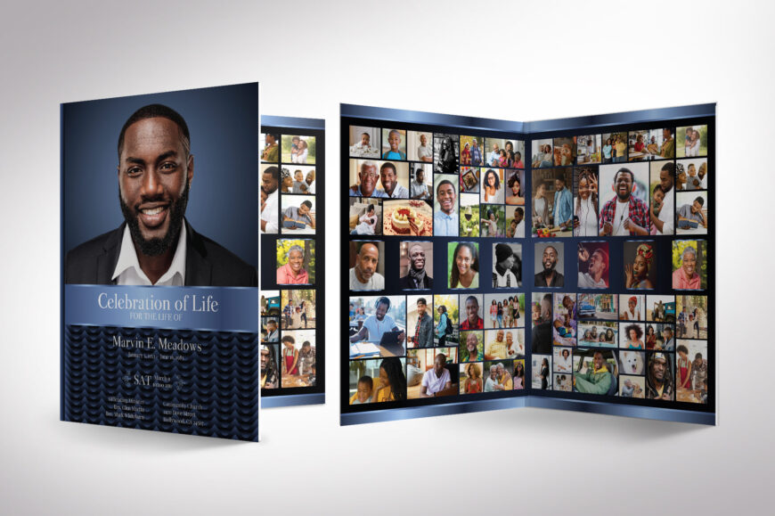 Black Waves Tabloid Funeral Program