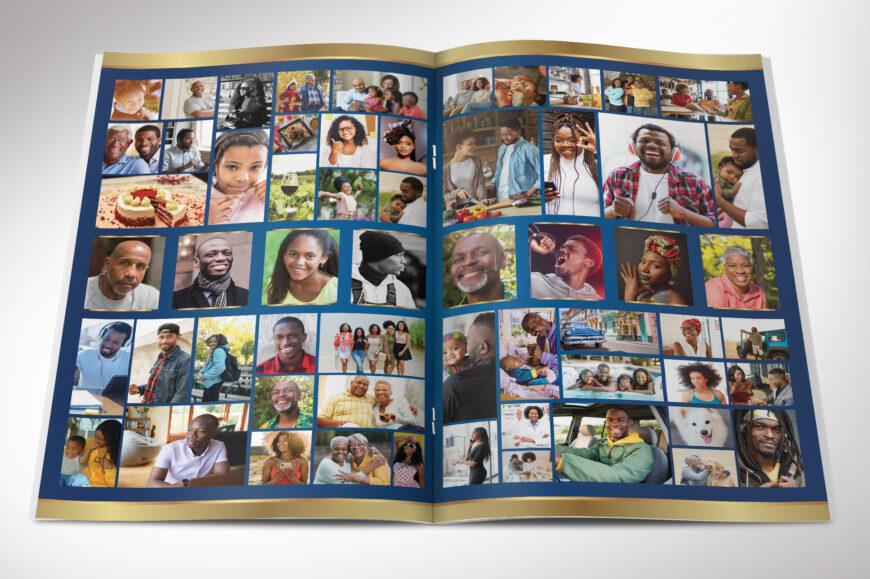 Blue Waves Funeral Program Canva Template