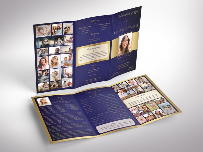 Dignity purple funeral program templates