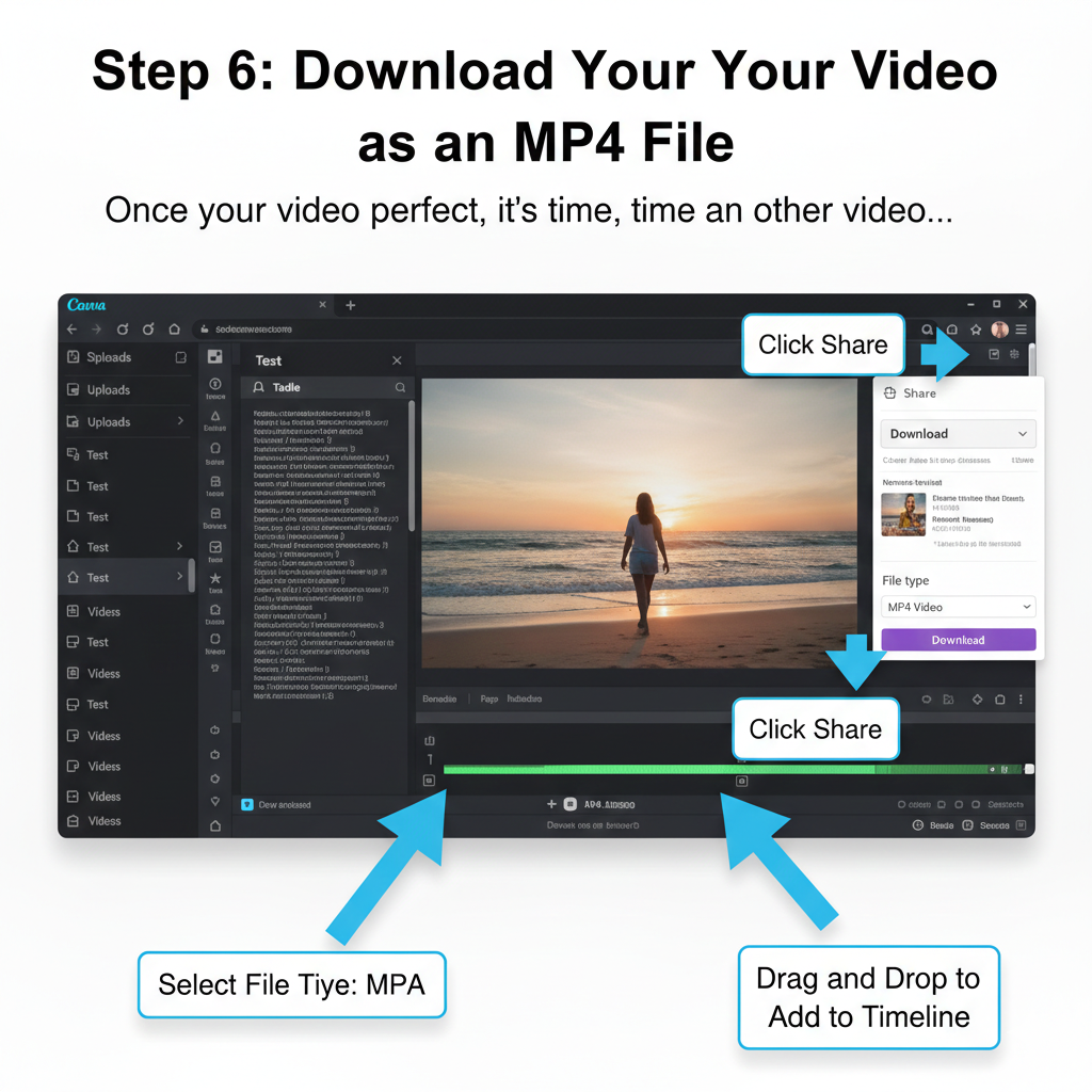 Screenshot of how to download your video as a .mp4 file rom Canva