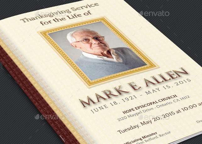 Legacy Funeral Service Program Template