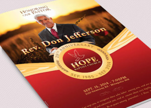 Pastor Anniversary Service Program Large Template