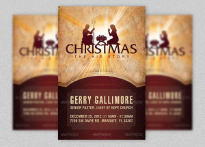Christmas His Story Flyer and CD Label Template
