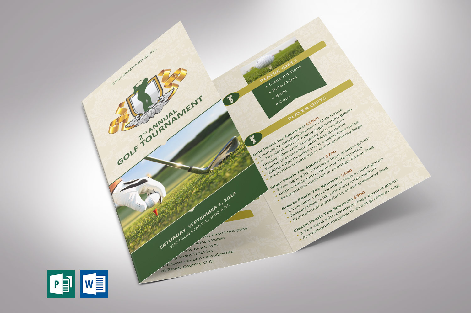 Charity Golf Tournament Brochure Template - Word Publisher