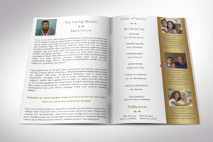 Remember Gold Funeral Program Word Publisher Small Template