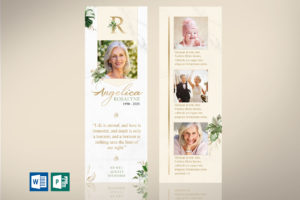 Tropica Funeral Bookmark Word Publisher Template