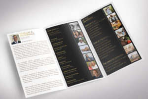 Gold Luxury Legal Trifold Funeral Program Word Publisher Template