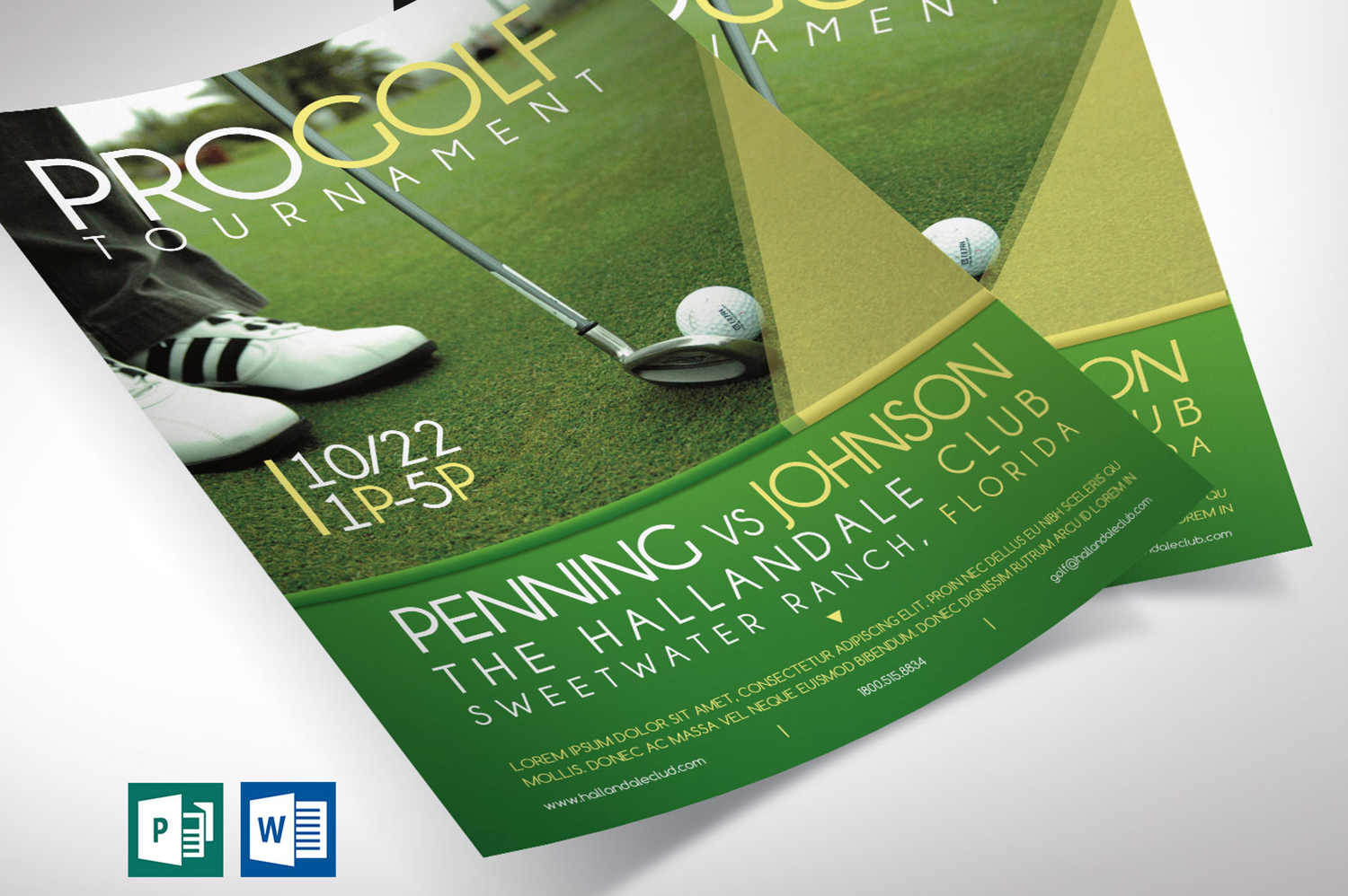 Golf Tournament Flyer Word Publisher Template