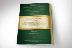 Green Gold Regal Funeral Program Word Publisher Template