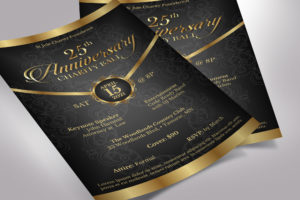 Black Gold Anniversary Gala Flyer Word Publisher Template