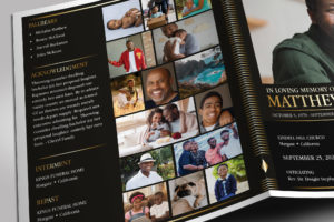 Diamond Tabloid Funeral Program Word Publisher Template