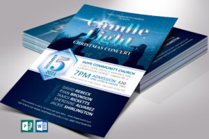 Candle Light Concert Flyer Word Publisher Template,