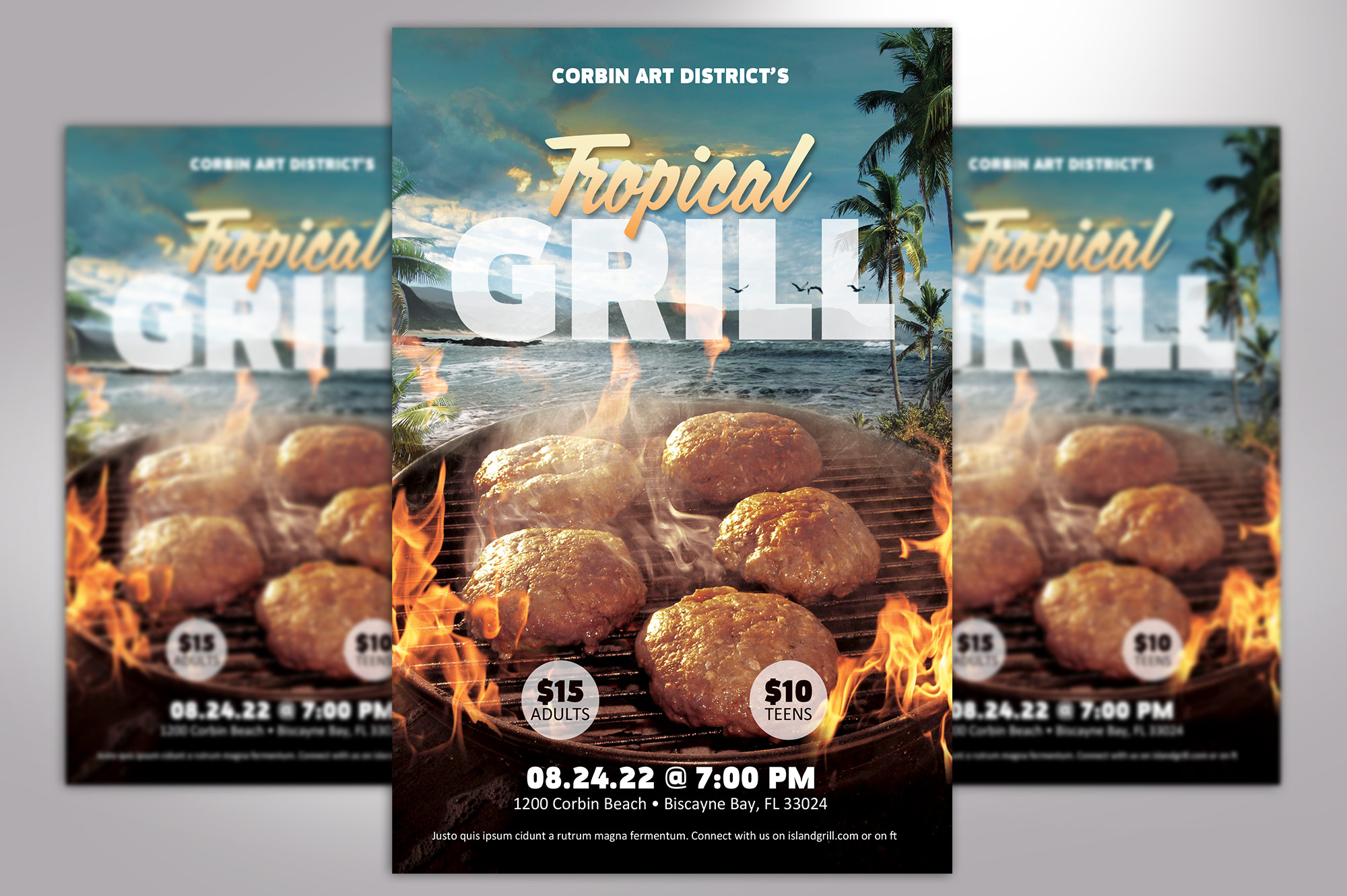 Tropical BBQ Flyer Template Word Publisher Template