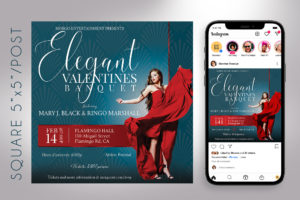 Elegant Valentines Banquet Flyer PSD