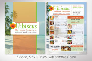 Caribbean Restaurant Menu Template for Canva