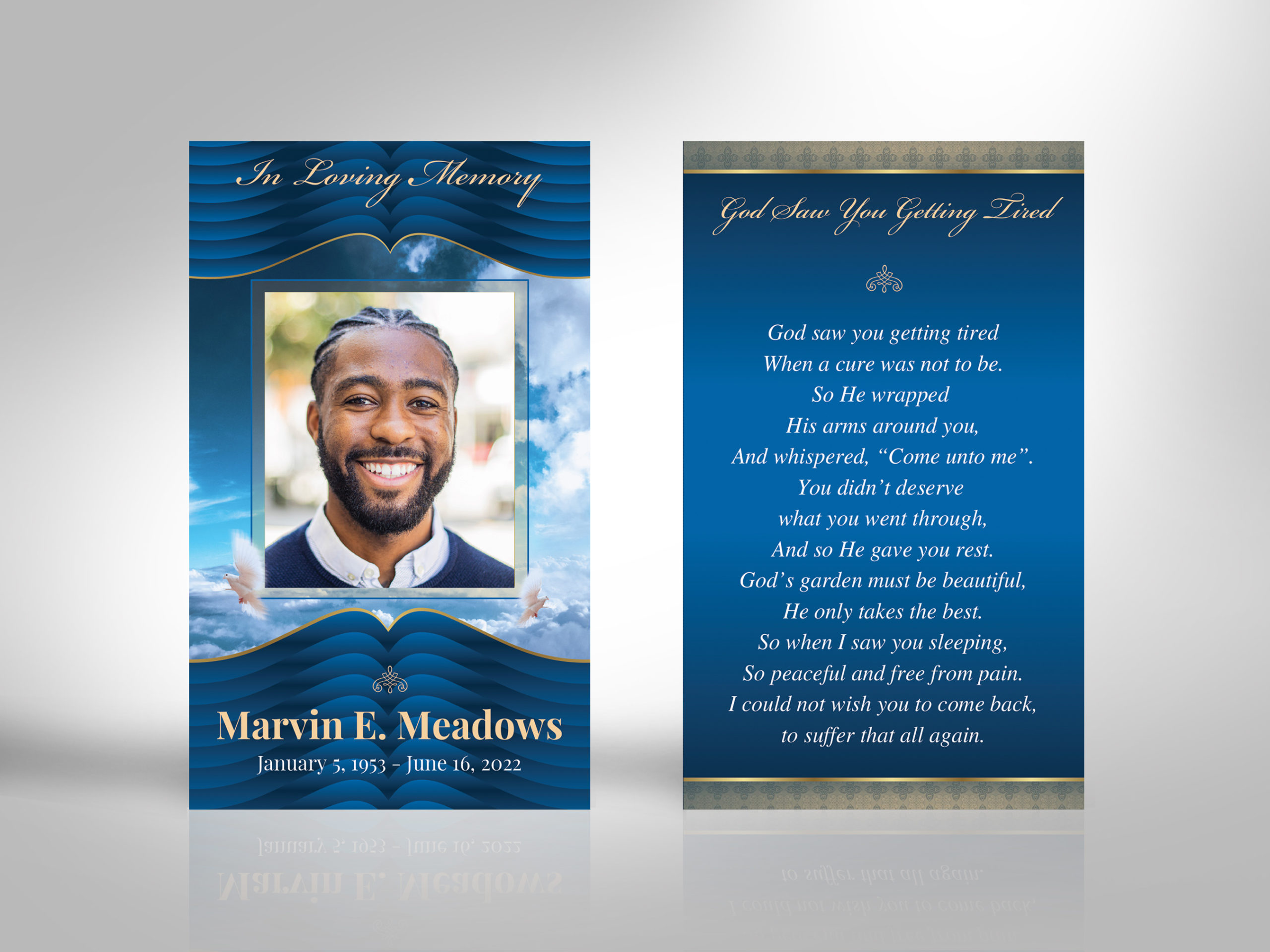 Loving Funeral Prayer Card Template for Canva