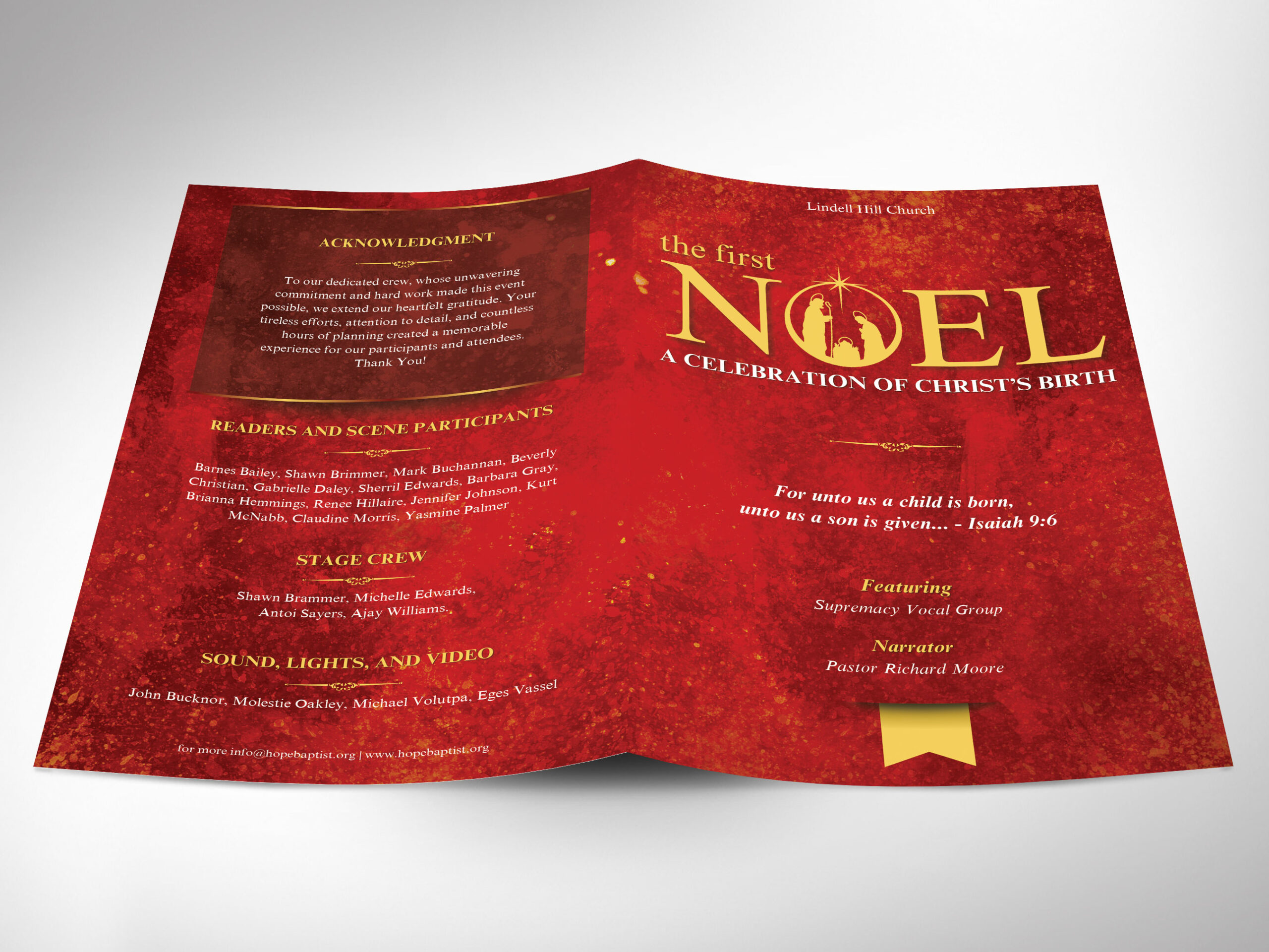Noel Christmas Program Template, Canva Template | Christmas Musical, Church Program | 4 Pages | 5.5x8.5 inches