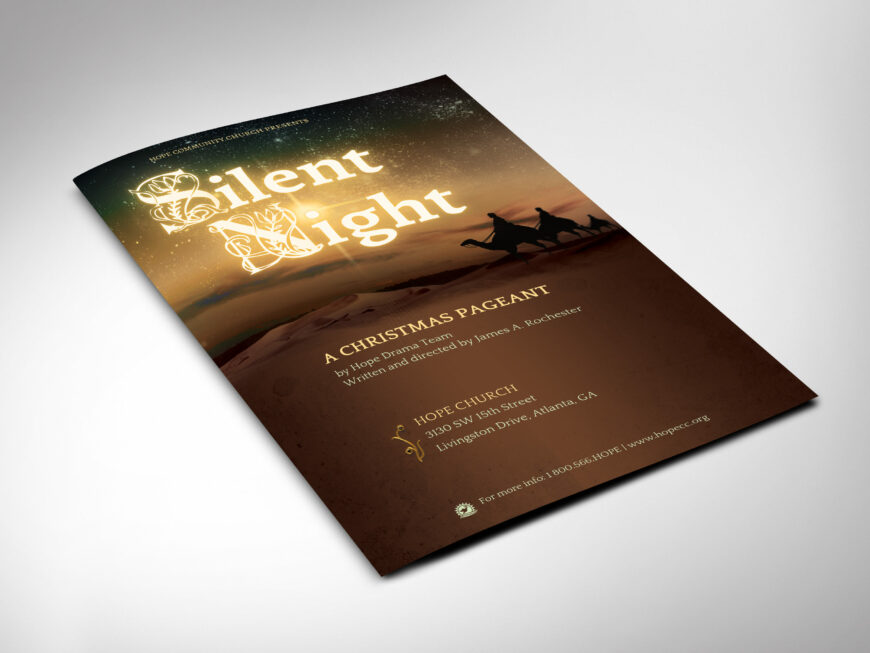 Silent Night Christmas Program Canva Template