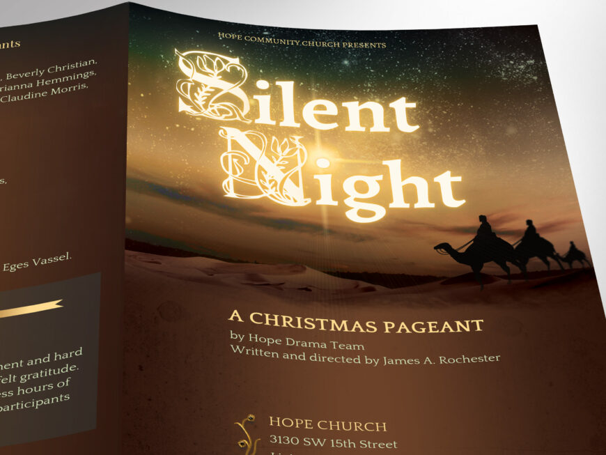 Silent Night Christmas Program Canva Template