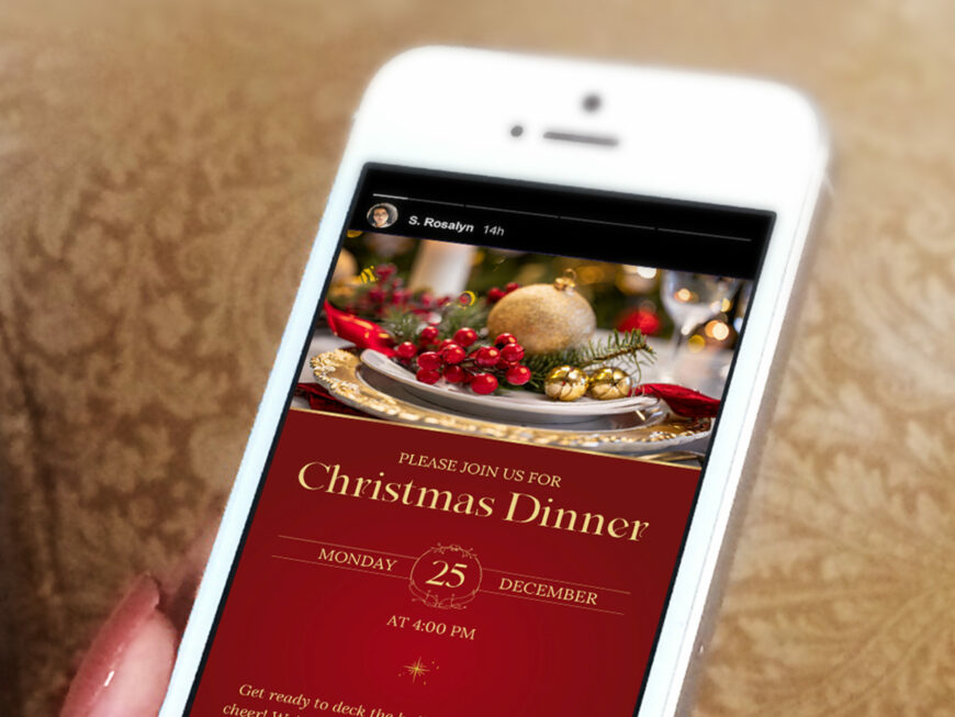 Christmas Dinner Digital Invitation Template