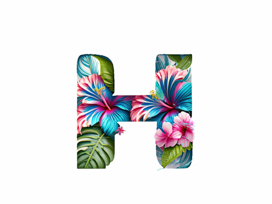 HAWAIIAN HIBISCUS Lettering Transparent PNG