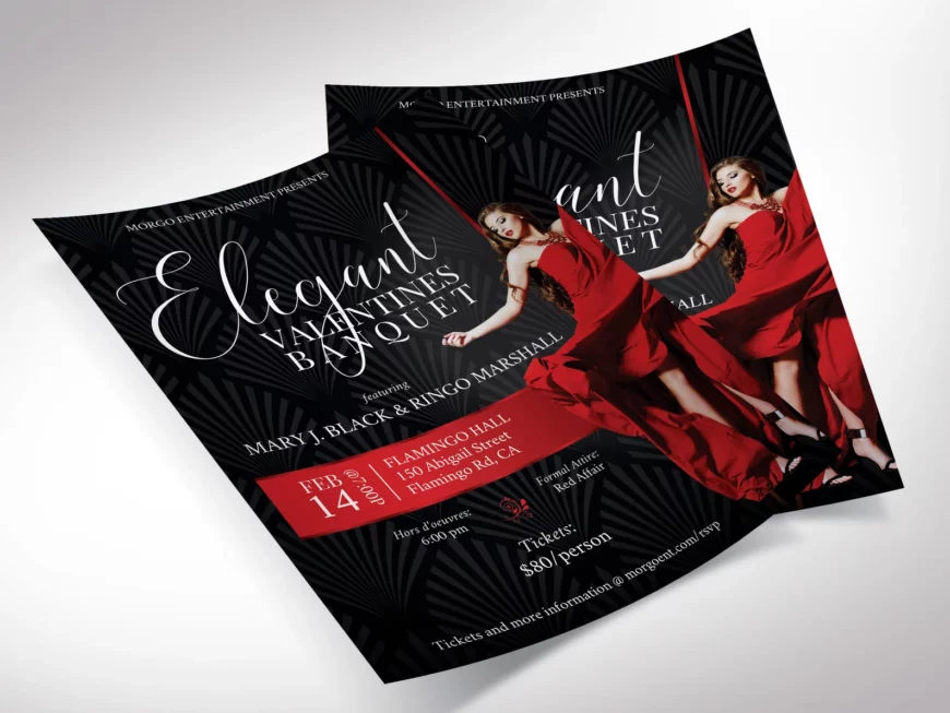 Valentines Day Banquet Flyer Template Canva