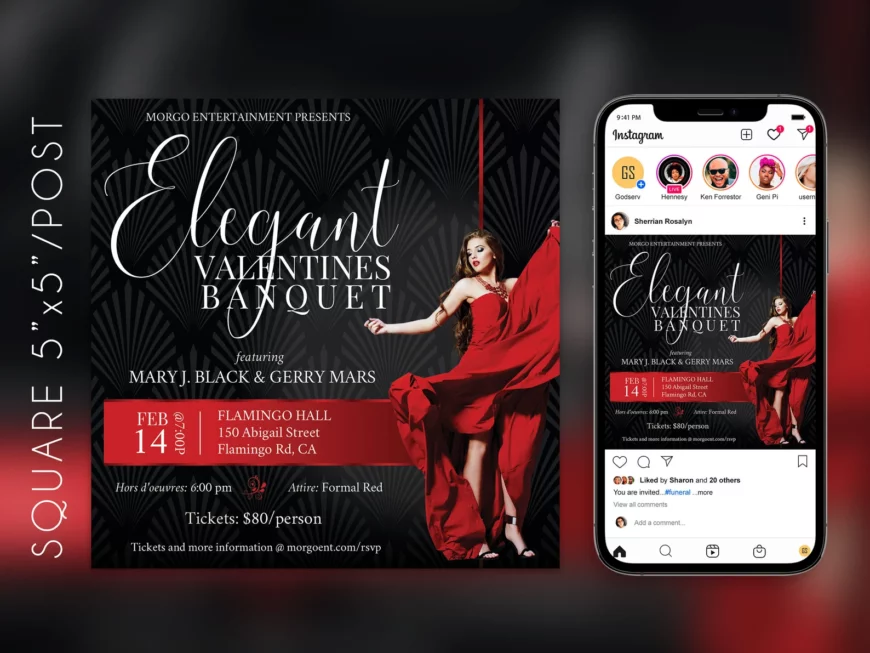 Valentines Day Banquet Flyer Template Canva