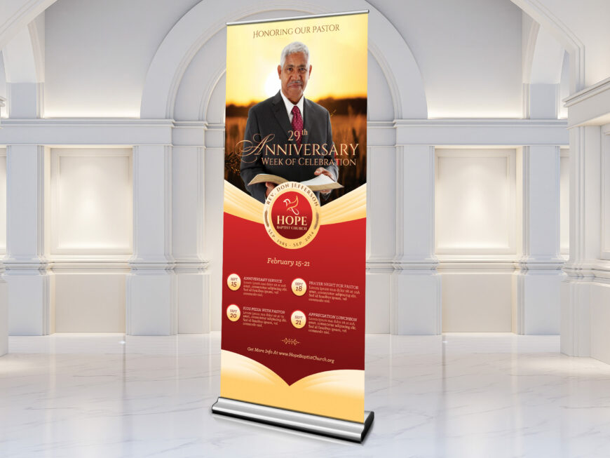 Pastor Anniversary Banner Canva Template