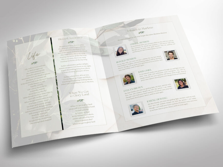 Natural Tabloid Funeral Program Template