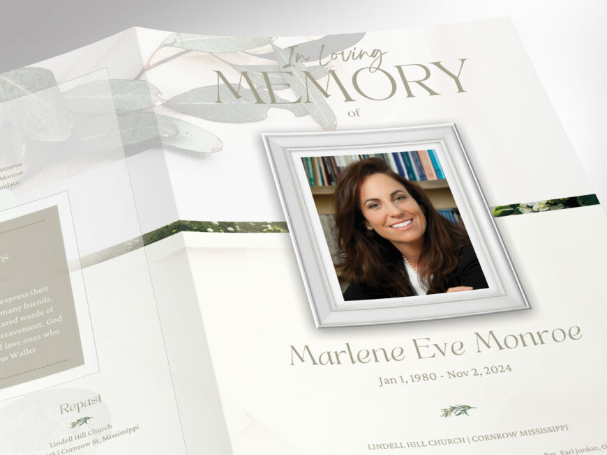 Natural Tabloid Funeral Program Template