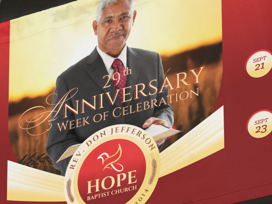 Pastor Anniversary Banner Canva Template