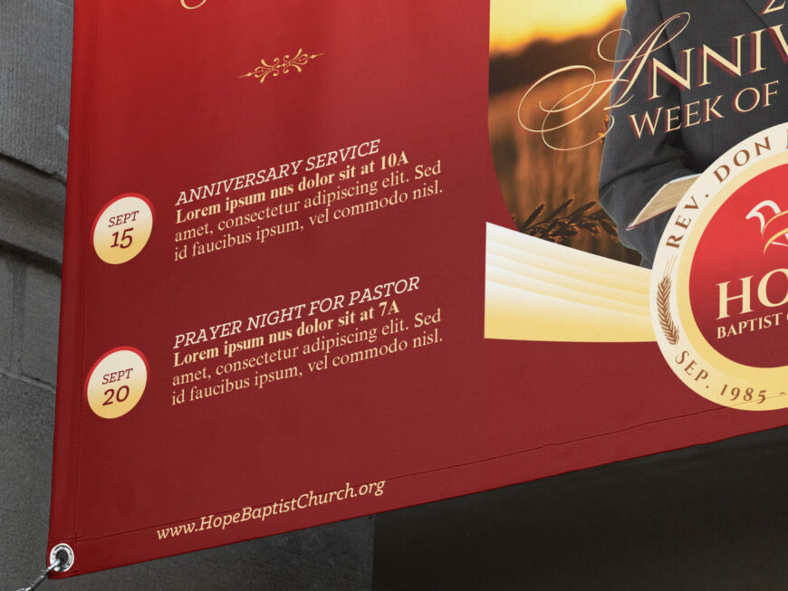 Pastor Anniversary Banner Canva Template