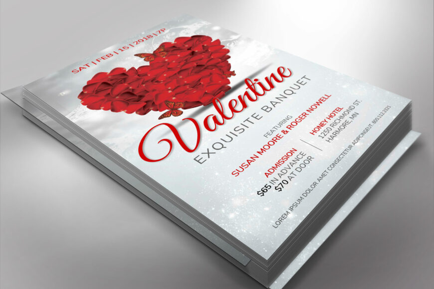 Petals Valentines Day Banquet Flyer Template