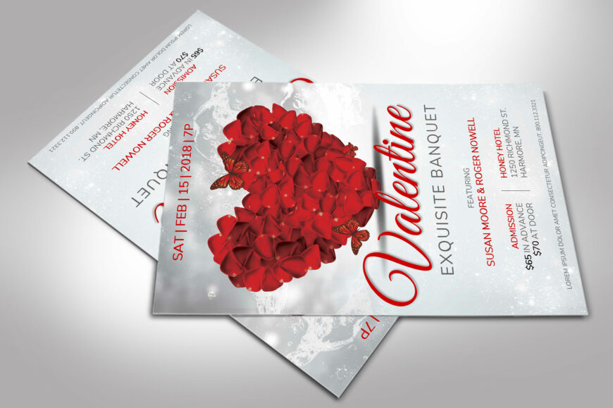 Petals Valentines Day Banquet Flyer Template