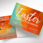 Easter Sunday Church Postcard Template