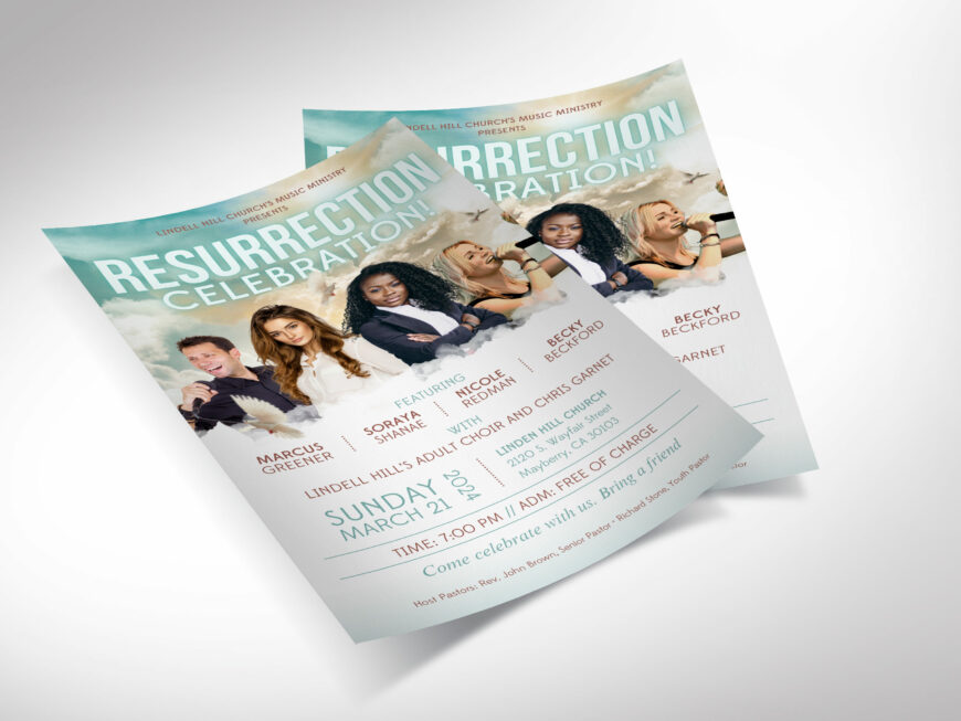 Resurrection Celebration Flyer Template for Canva