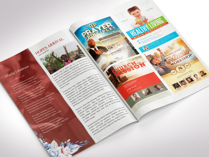 Pastor Anniversary Souvenir Book Template for Canva