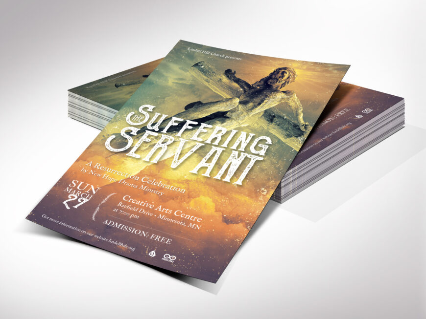 Suffering Servant Easter Flyer Template for Canva, Postcard Church Invitation for Resurrection Sunday, Editable Printable, Digital Download