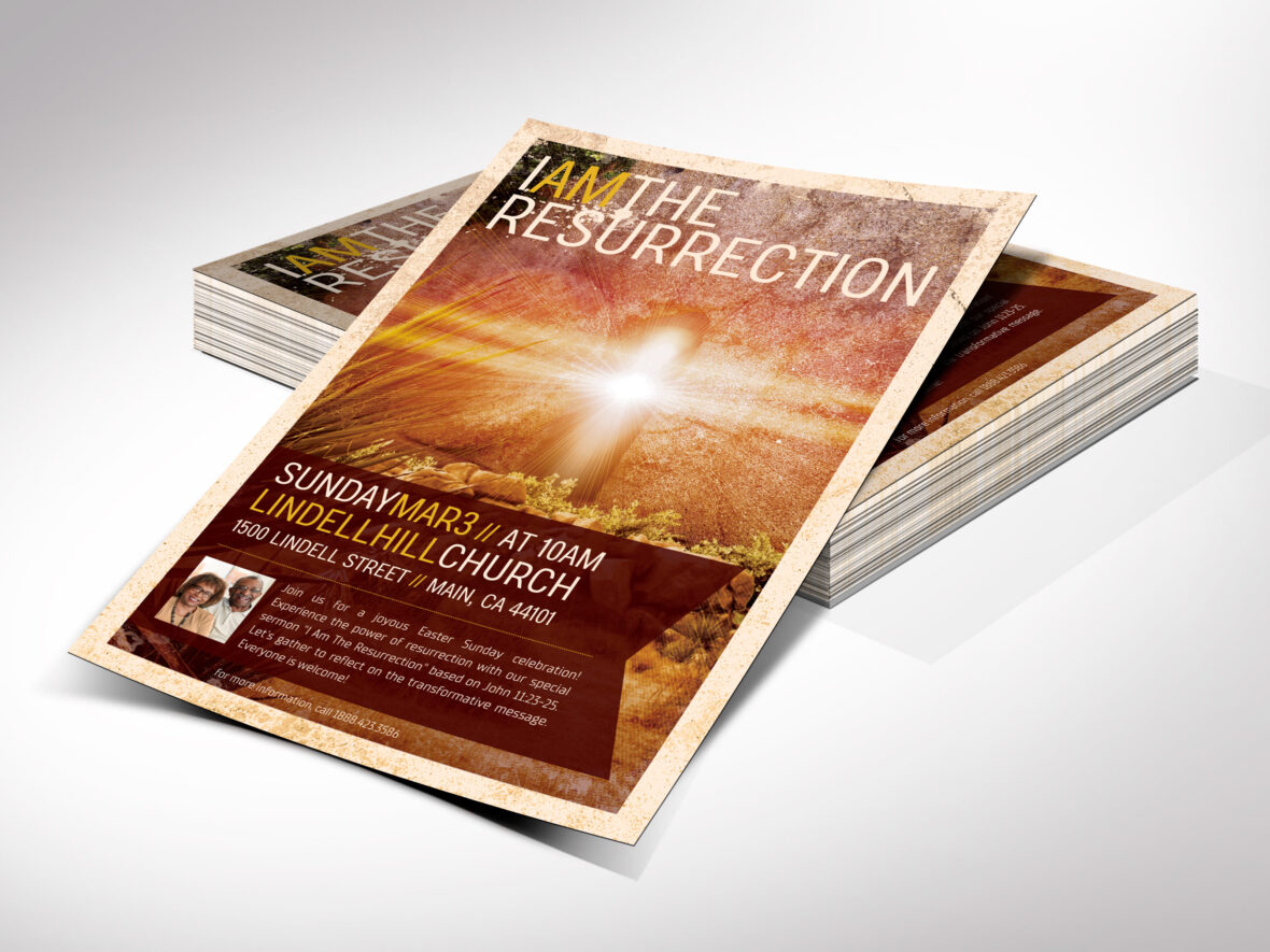 Resurrection Church Flyer Template, Canva, Easter Sunday, Church Invitation, Worship Service, Editable Printable, Digital Download, 2 Sizes