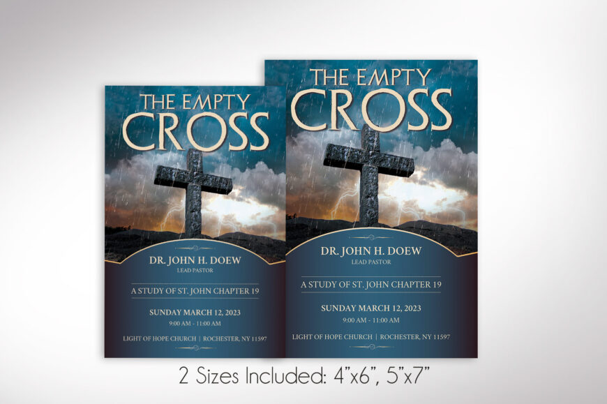 Empty Cross Easter Flyer Template, Canva