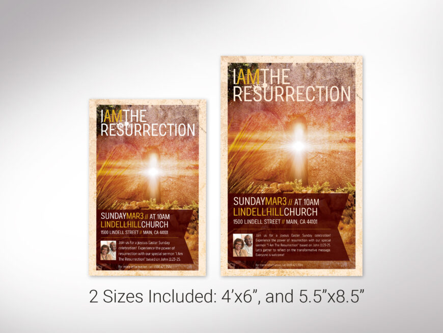 Resurrection Church Flyer Template for Canva