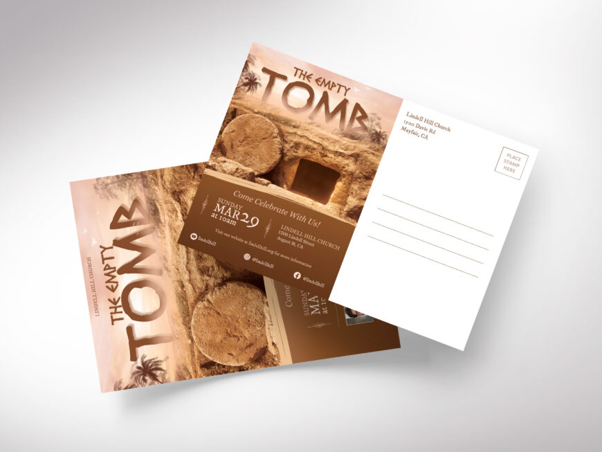 Empty Tomb Easter Church Postcard Template Canva