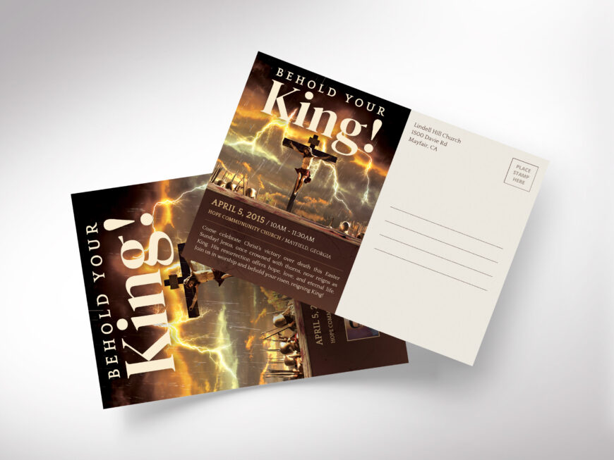 Crucified King Easter Postcard Template for Canva