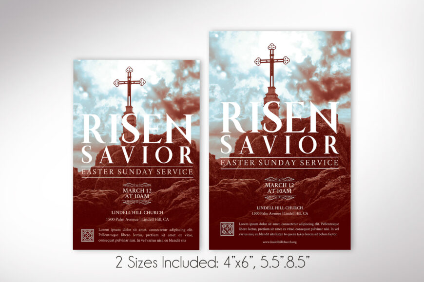 Risen Savior Easter Flyer Template for Canva