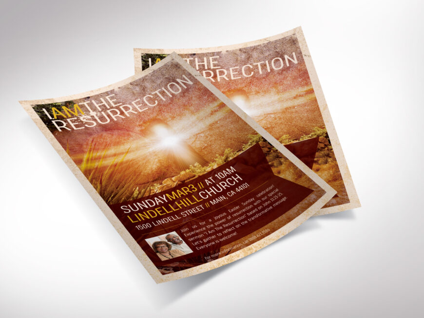 Resurrection Church Flyer Template for Canva